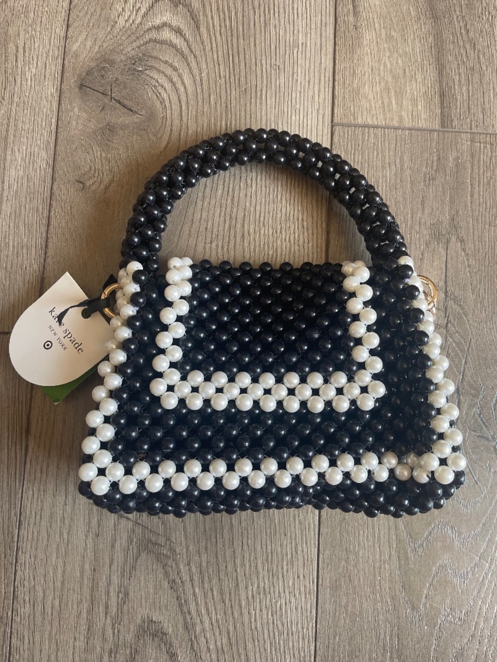 Kate Spade Black & White Beaded Bag (FLAWED)